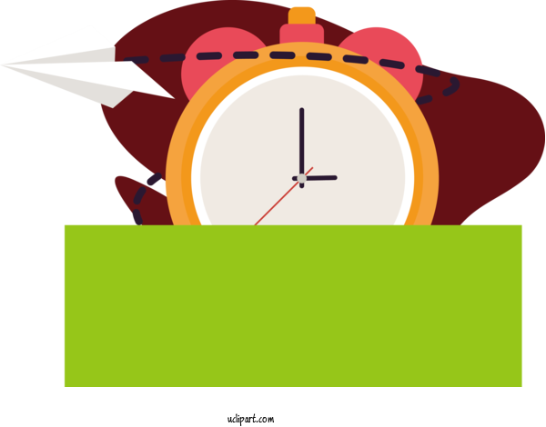 Free School Angle Line Clock For Back To School Clipart Transparent Background