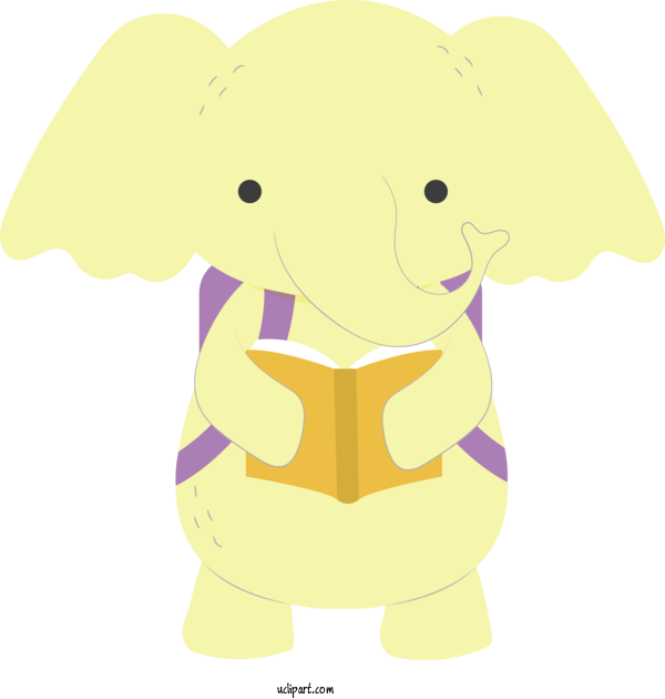 Free School Elephant Dog Character For Back To School Clipart Transparent Background