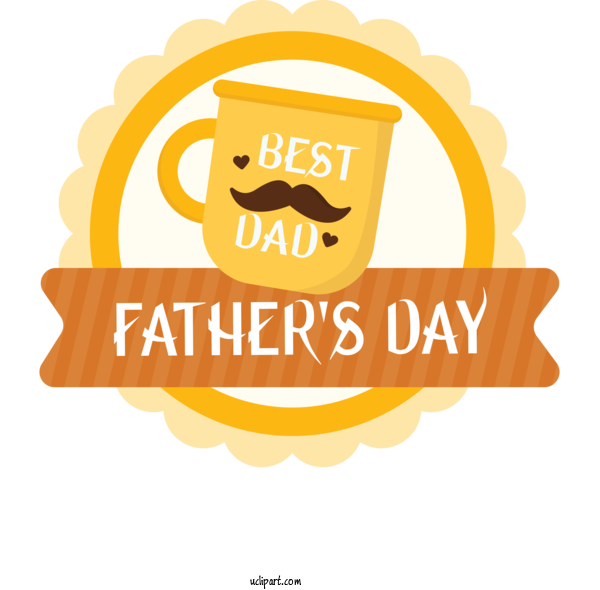 Free Holidays Logo Font Yellow For Fathers Day Clipart Transparent Background
