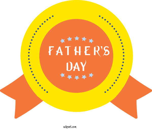 Free Holidays Logo Yellow Line For Fathers Day Clipart Transparent Background