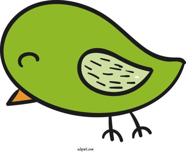 Free Animals Leaf Cartoon Green For Bird Clipart Transparent Background