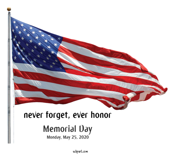 Free Holidays Flag Pole Flag For Memorial Day Clipart Transparent Background