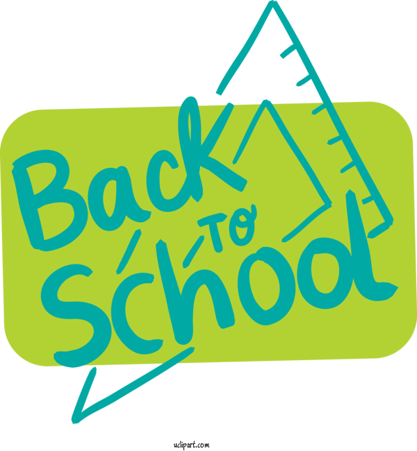 Free School Logo Font Green For Back To School Clipart Transparent Background