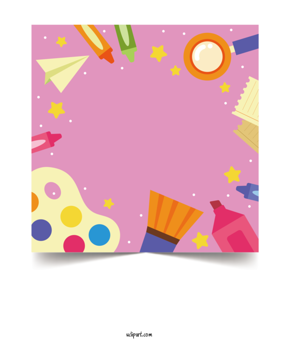 Free School Construction Paper Pink M Design For School Supplies Clipart Transparent Background