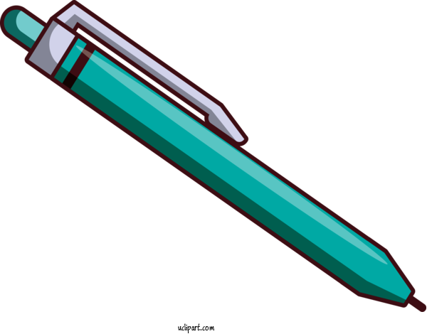 Free School Ballpoint Pen Line Design For School Supplies Clipart Transparent Background