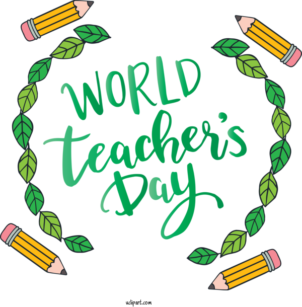 Free Holidays Logo Green Design For Teachers Day Clipart Transparent Background