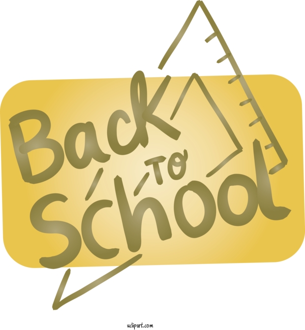 Free School Logo Font Yellow For Back To School Clipart Transparent Background