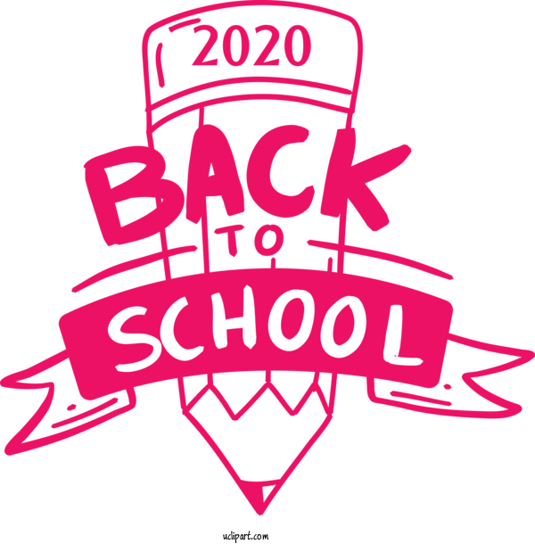 Free School Logo Pink M Line For Back To School Clipart Transparent Background