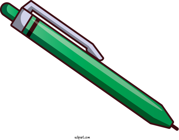 Free School Ballpoint Pen Green Line For School Supplies Clipart Transparent Background