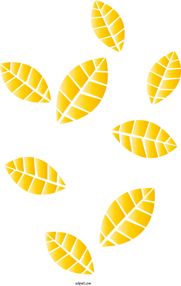 Free Nature Pattern Yellow Line For Leaf Clipart Transparent Background