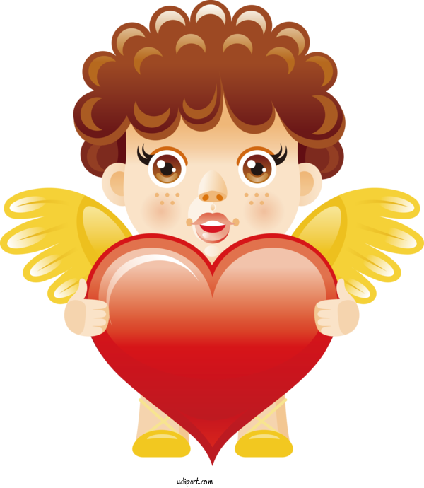 Free Holidays Cupid Heart Line Art For Valentines Day Clipart Transparent Background