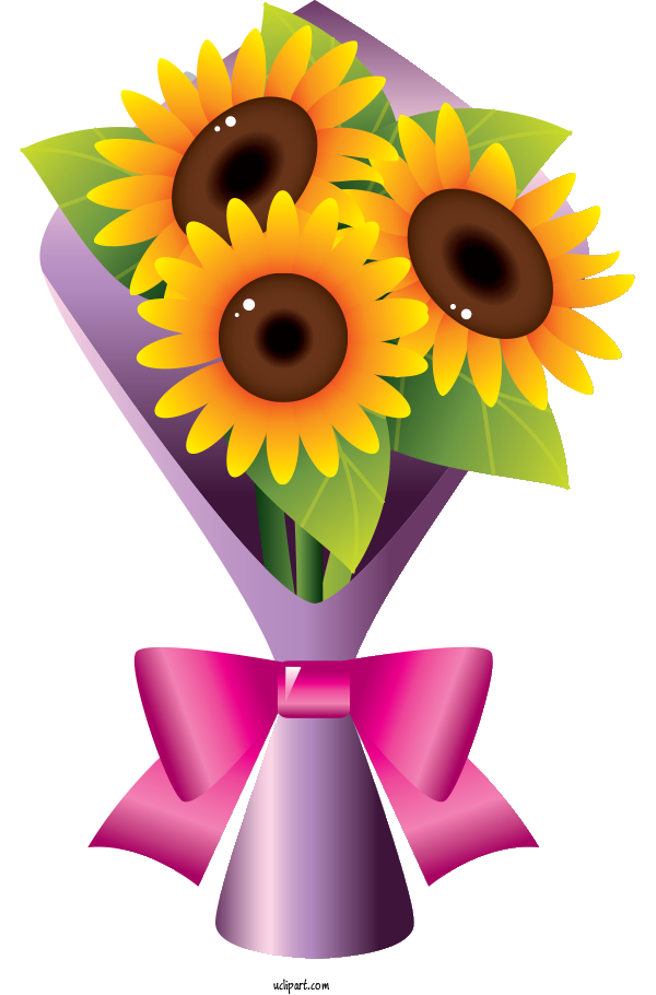Free Flowers Flower Bouquet Flower Drawing For Sunflower Clipart Transparent Background