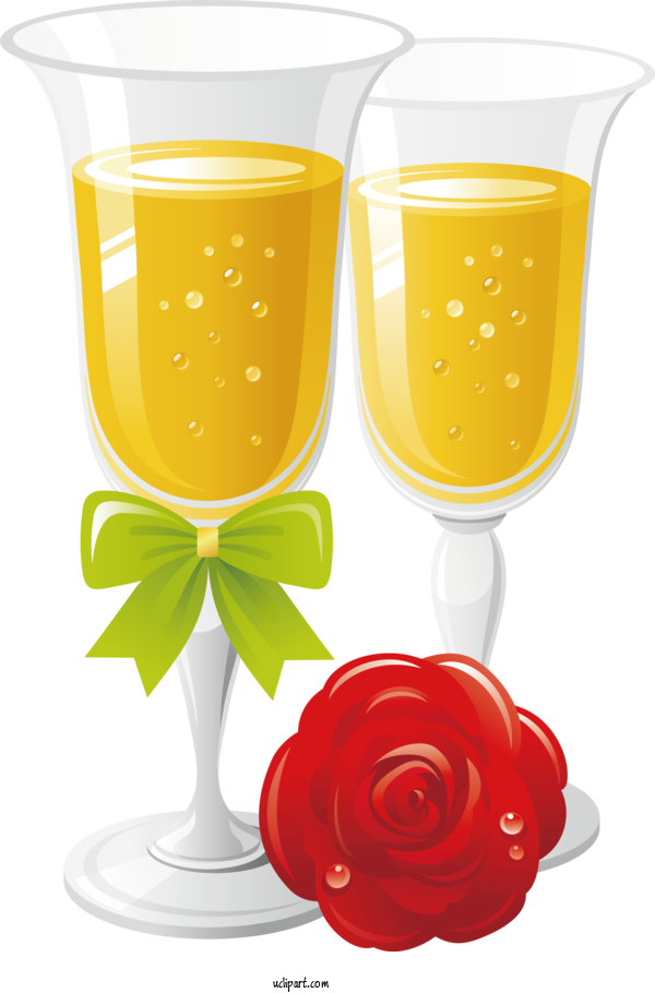 Free Holidays Champagne Wine Mimosa For Valentines Day Clipart Transparent Background