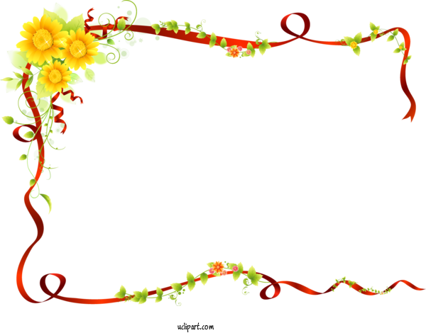Free Flowers Ribbon Textile Lace For Sunflower Clipart Transparent Background