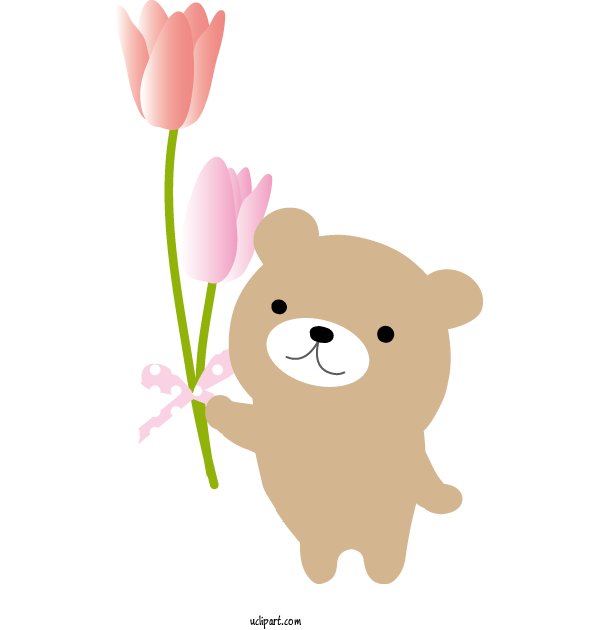 Free Nature Design Teddy Bear For Spring Clipart Transparent Background
