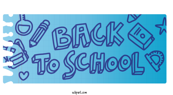Free School Logo Font Line For Back To School Clipart Transparent Background