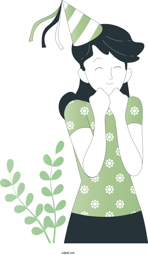 Free Occasions Leaf Flower Character For Birthday Clipart Transparent Background
