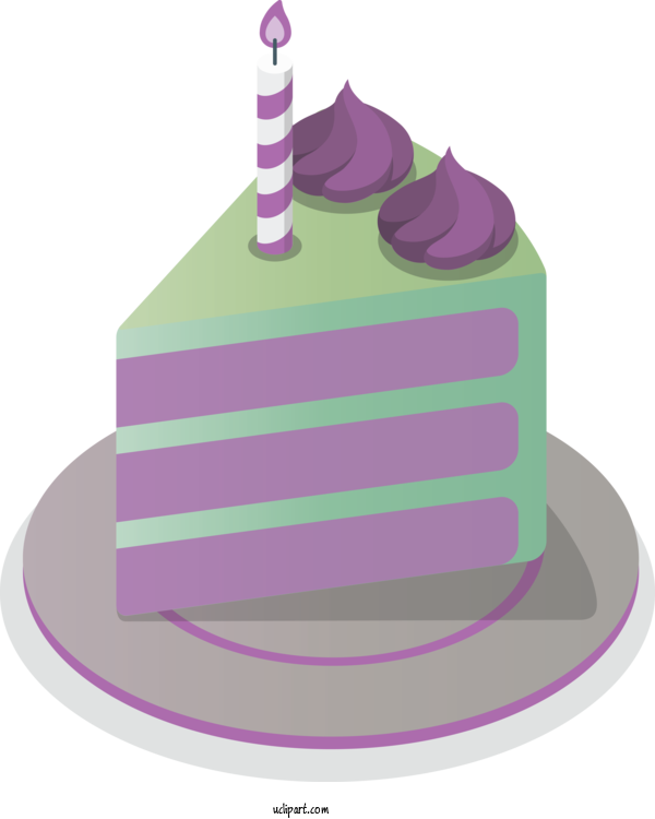 Free Occasions Birthday Cake Purple Birthday For Birthday Clipart Transparent Background