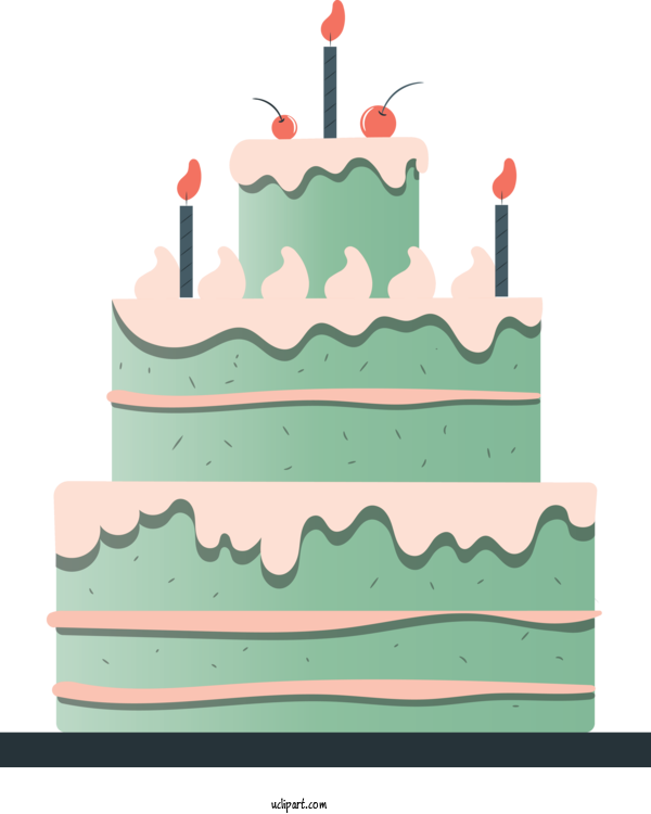 Free Occasions Birthday Cake Cake Decorating Buttercream For Birthday Clipart Transparent Background
