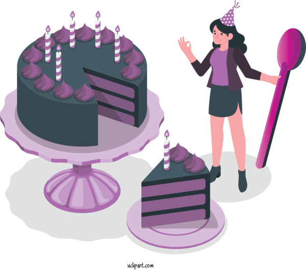Free Occasions Cartoon Festive Cakes For Birthday Clipart Transparent Background