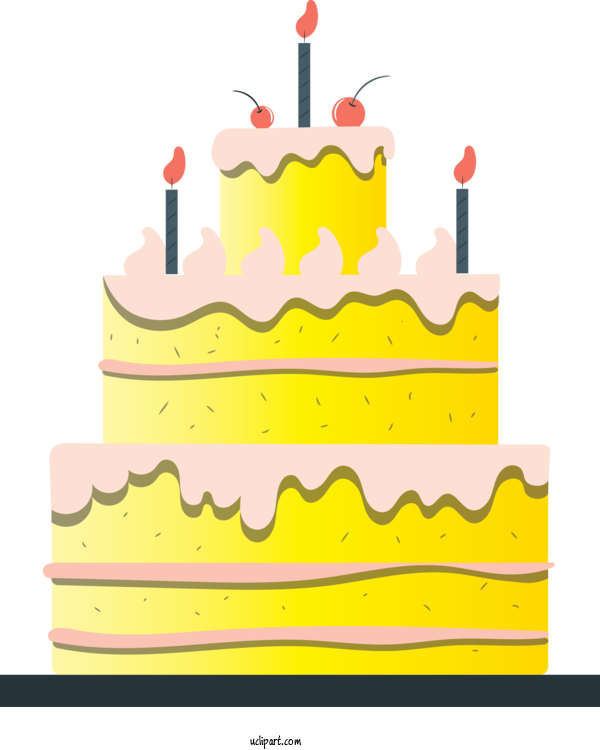 Free Occasions Cake Decorating Birthday Cake Torte For Birthday Clipart Transparent Background