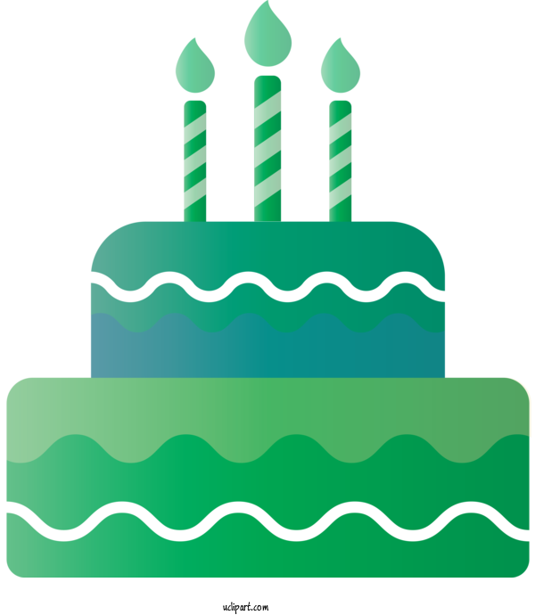 Free Occasions Logo Green Line For Birthday Clipart Transparent Background