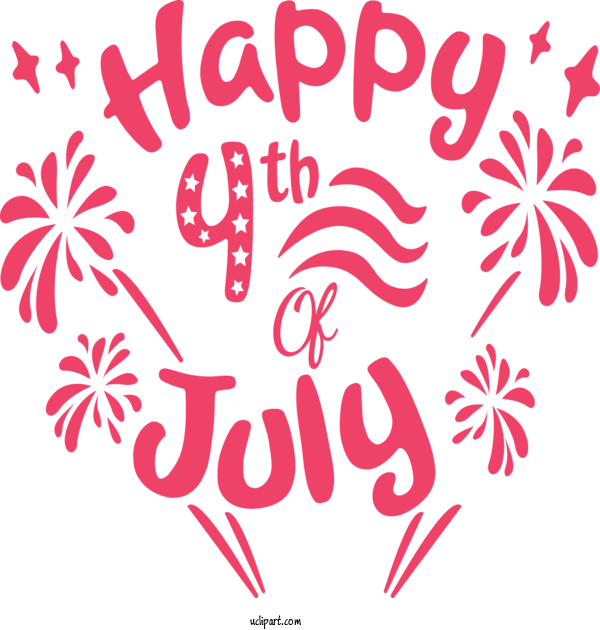 Free Holidays Free Logo Font For Fourth Of July Clipart Transparent Background