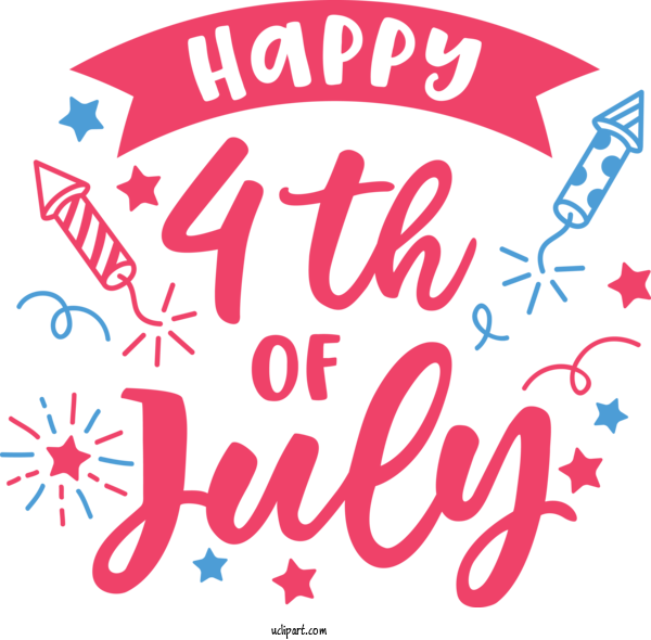 Free Holidays Logo Pink M Line For Fourth Of July Clipart Transparent Background