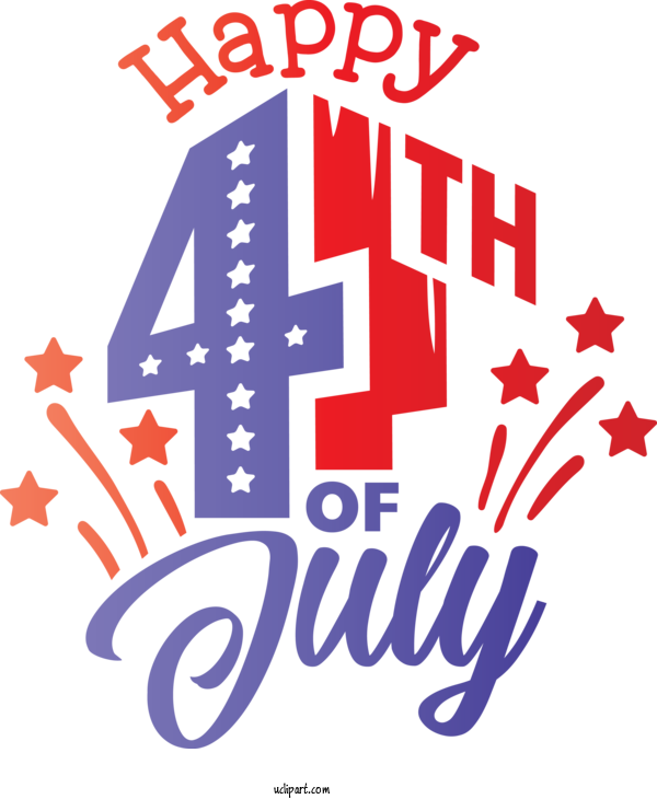 Free Holidays Independence Day  Logo For Fourth Of July Clipart Transparent Background