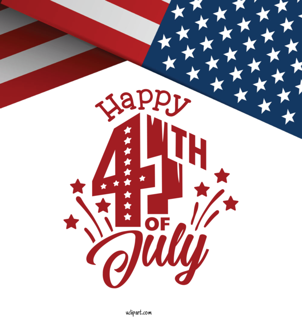 Free Holidays Logo Flag Of The United States Font For Fourth Of July Clipart Transparent Background