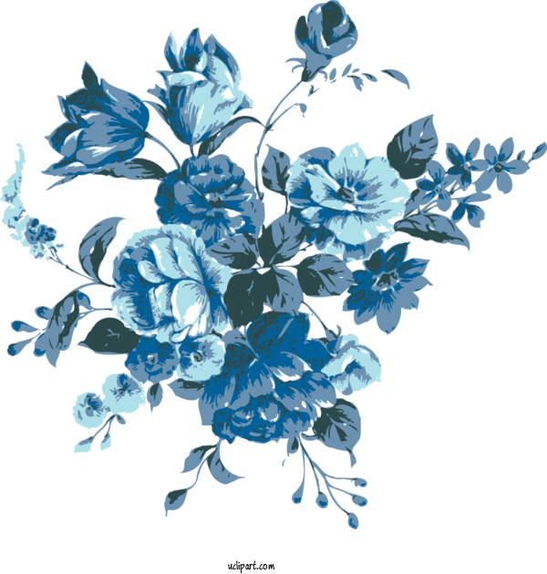 Free Flowers Floral Design Flower Blue Flower For Rose Clipart Transparent Background