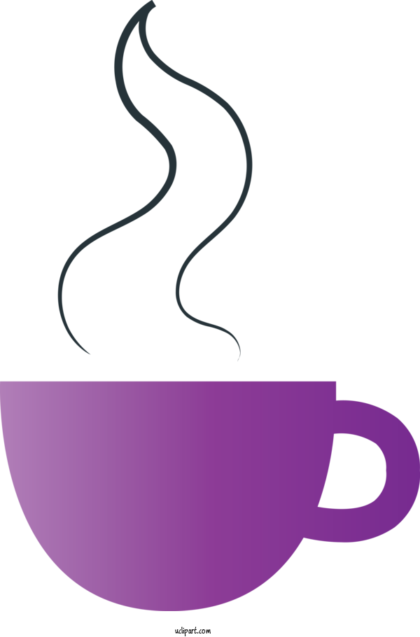 Free Drink Purple Line Design For Coffee Clipart Transparent Background