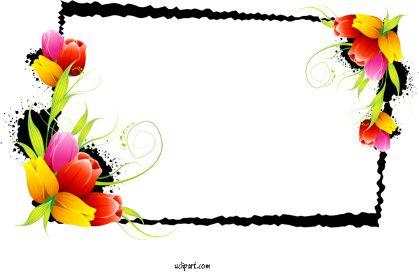 Free Flowers Picture Frame Floral Design Flower For Tulip Clipart Transparent Background