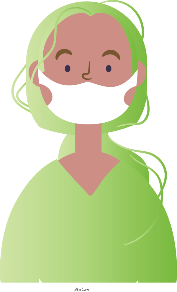 Free Medical Character Green Headgear For Surgical Mask Clipart Transparent Background