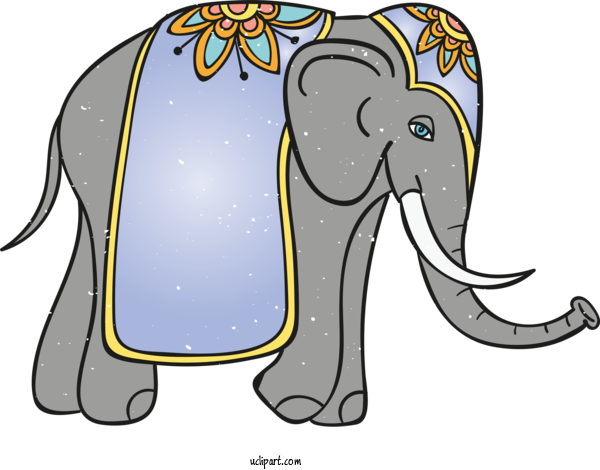 Free Holidays Indian Elephant African Elephants Cartoon For Diwali Clipart Transparent Background