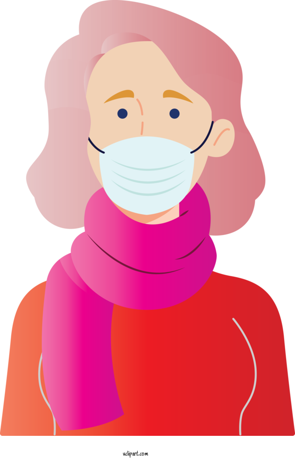 Free Medical Character Pink M Human For Surgical Mask Clipart Transparent Background