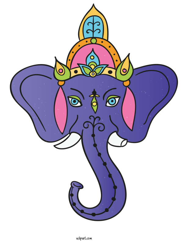Free Holidays Indian Elephant Cartoon Character For Diwali Clipart Transparent Background