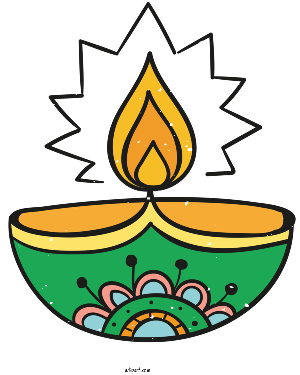 Free Holidays Line Art Drawing Diwali For Diwali Clipart Transparent Background