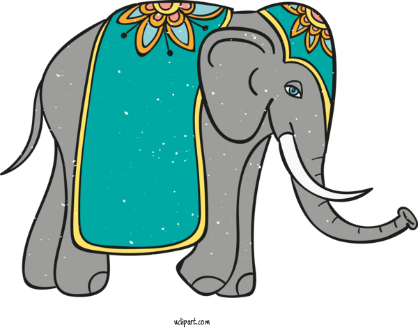 Free Holidays Indian Elephant African Elephants Elephant For Diwali Clipart Transparent Background