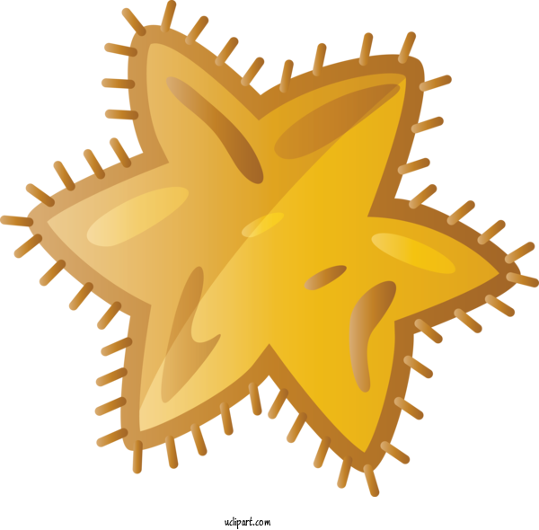 Free Medical Starfish Yellow Meter For Virus Clipart Transparent Background