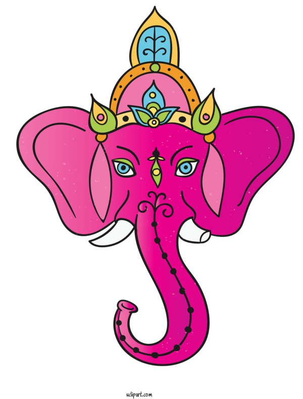 Free Holidays Line Art Design Indian Elephant For Diwali Clipart Transparent Background