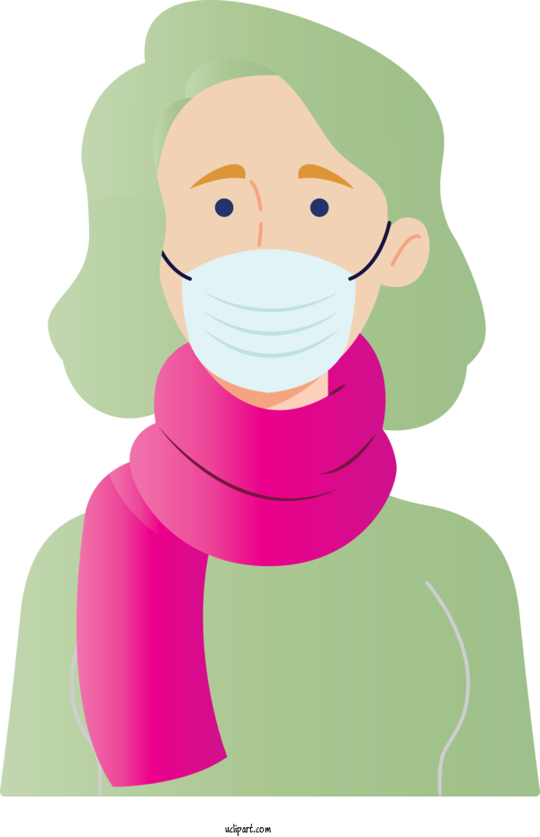 Free Medical Character Pink M Headgear For Surgical Mask Clipart Transparent Background