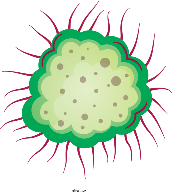 Free Medical Flower Cartoon Green For Virus Clipart Transparent Background