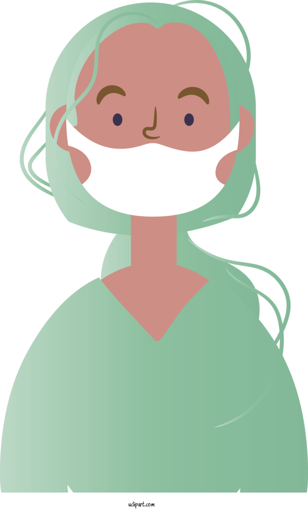 Free Medical Forehead Hairstyle Headgear For Surgical Mask Clipart Transparent Background
