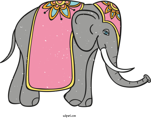 Free Holidays Indian Elephant African Elephants Elephant For Diwali Clipart Transparent Background