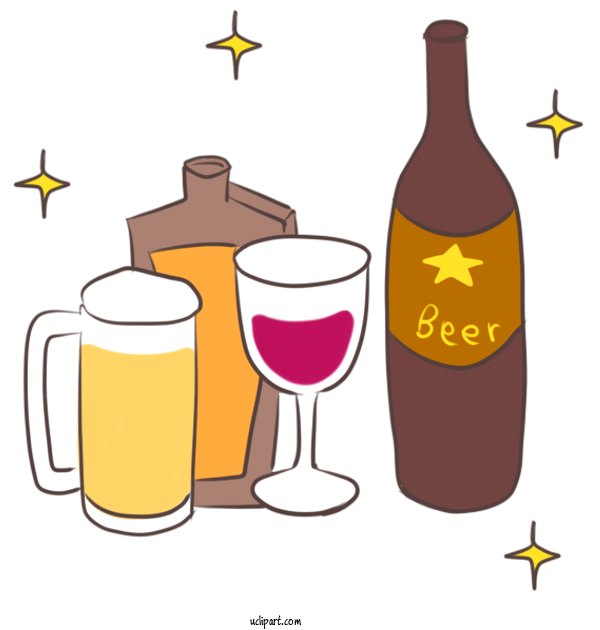 Free Drink Wine Non Alcoholic Drink Beer Bottle For Wine Clipart Transparent Background