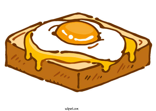 Free Food Toast Fried Egg Breakfast For Fast Food Clipart Transparent Background