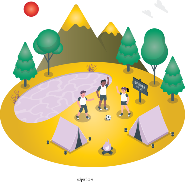 Free Activities Design Yellow Area For Camping Clipart Transparent Background