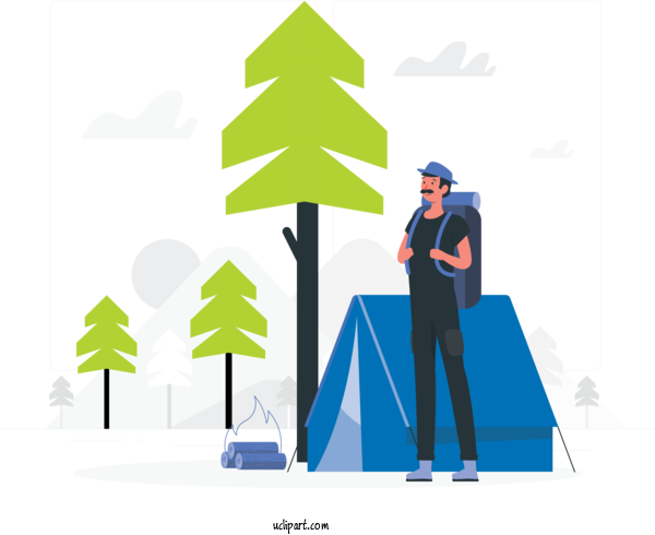 Free Activities Pixel Cartoon Flat Design For Camping Clipart Transparent Background
