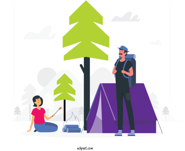 Free Activities Cartoon Design Flat Design For Camping Clipart Transparent Background